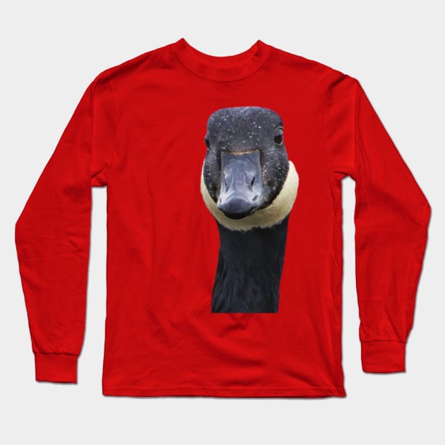 Canadian Goose Funny Portrait Long Sleeve T-Shirt by KathyG'sArt